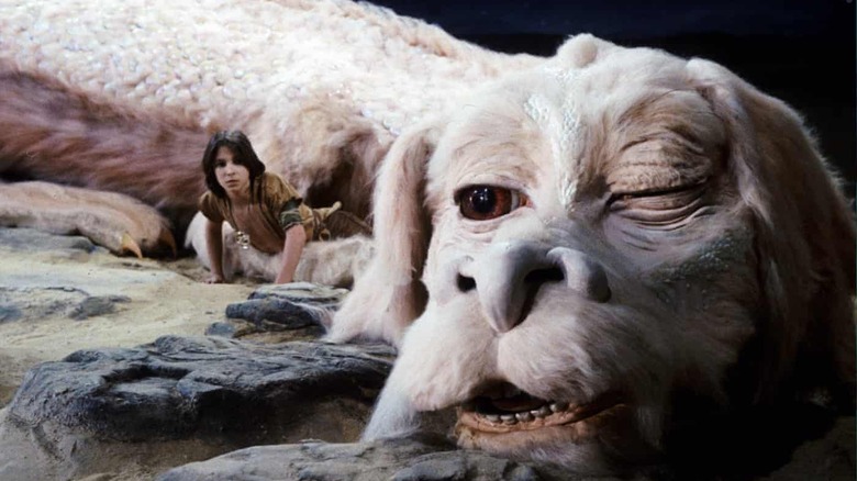 Atreyu with Falkor, the Luck Dragon