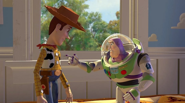 Woody and Buzz in "Toy Story"