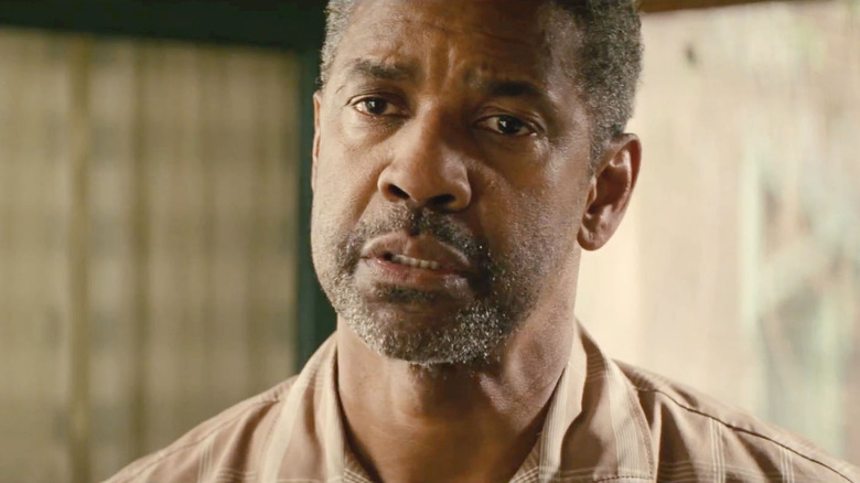 Troy Maxson (Denzel Washington) speaks emotionally in Fences