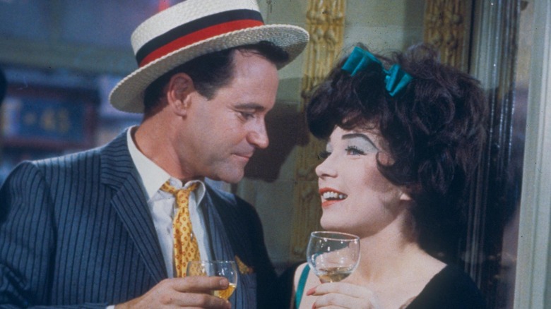 Lemmon and Shirley MacLaine toast champagne