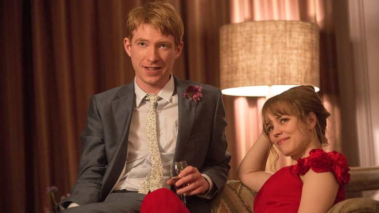 Domhnall Gleeson and Rachel McAdams sitting together