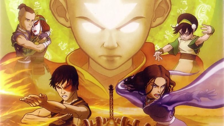 Cover art for the on Avatar: The Last Airbender Season 2 DVD box set, featuring Sokka, Suki, Toph, Aang, Katara, and Zuko