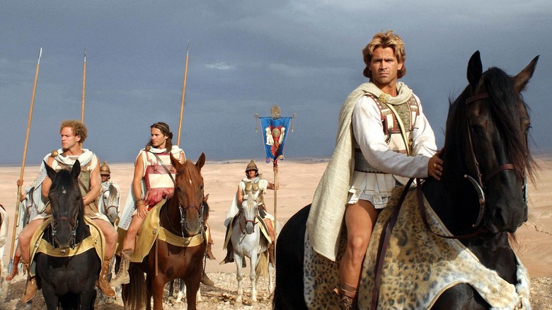 Colin Farrell as Alexander riding on horseback in Alexander