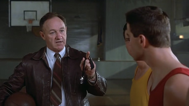 Gene Hackman pointing basketball court Hoosiers