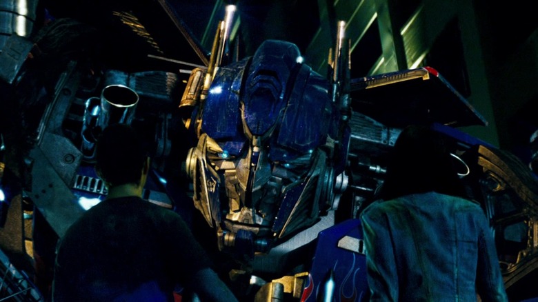 Optimus Prime sniffing the humans
