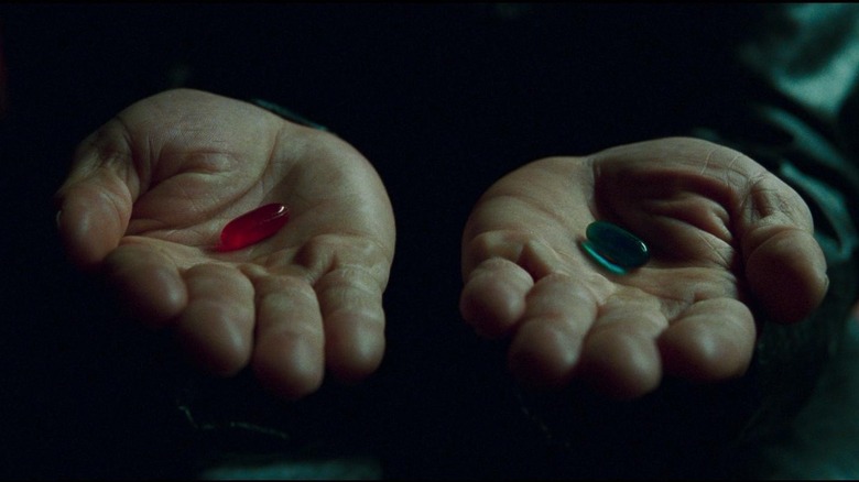 The Matrix red pill and blue pill 