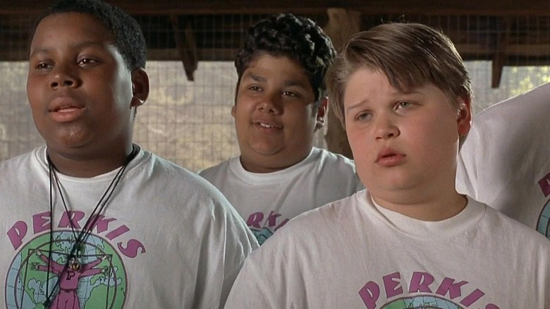 Keenan Thompson's Roy, Shaun Weiss' Josh, and Aaron Schwartz's Gerry during the weigh in scene in Heavyweights