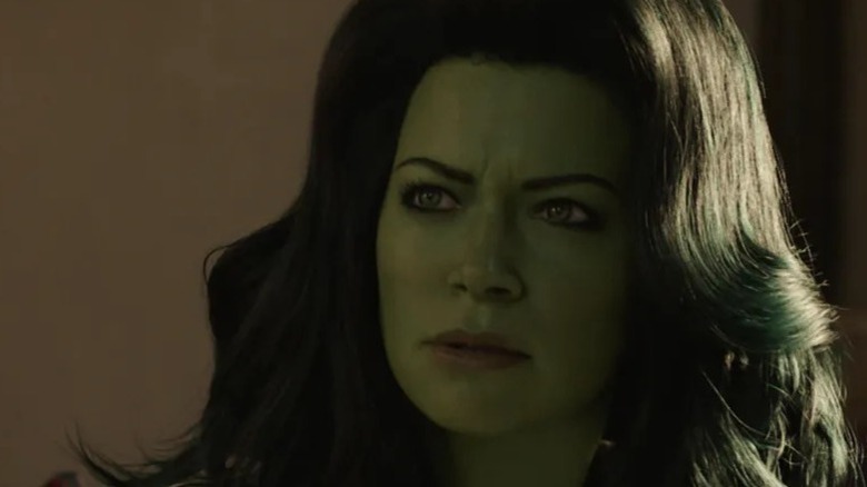 She-Hulk frowning looking concerned