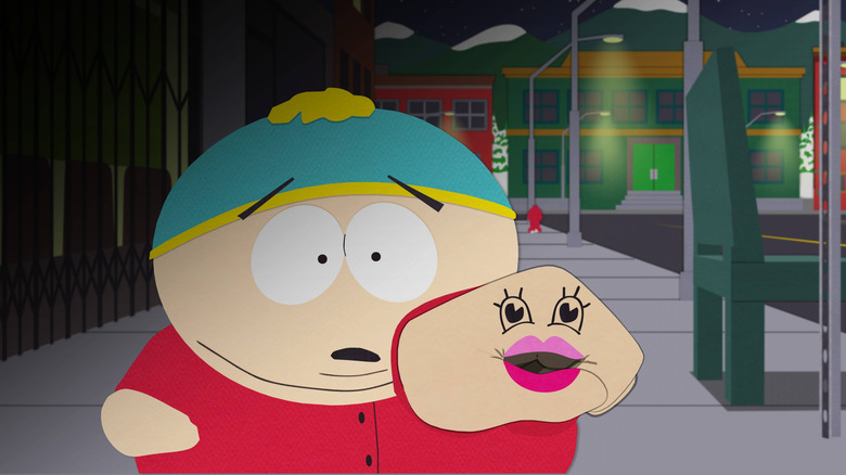 Eric Cartman and Jennifer Lopez, a.k.a. Mitch Connor, on South Park.