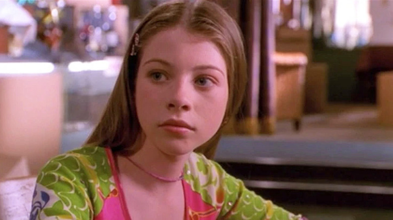 Dawn Summers in a pink and green shirt on Buffy the Vampire Slayer