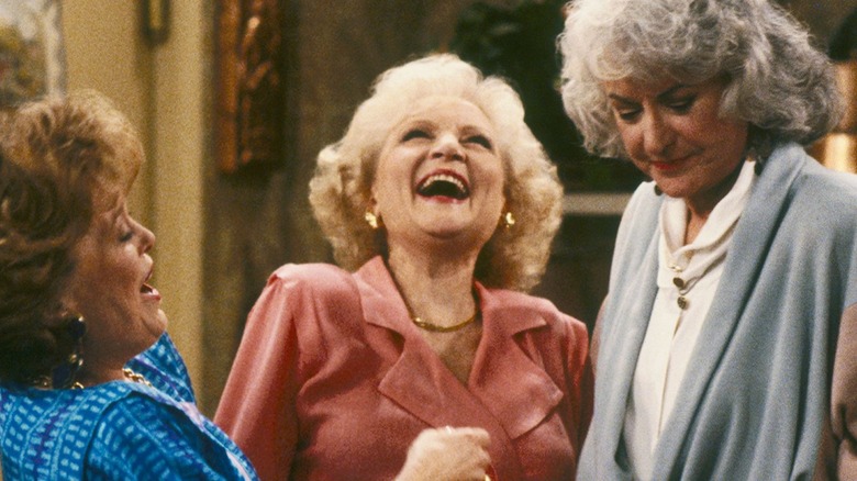 Rue McClanahan, Betty White, and Bea Arthur in The Golden Girls