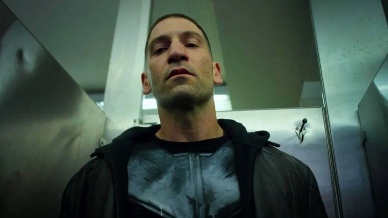 Jon Bernthal's Frank Castle looking down in The Punisher