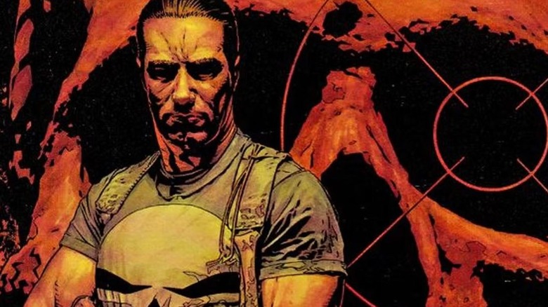 The Punisher wearing a T-shirt on a comic book cover