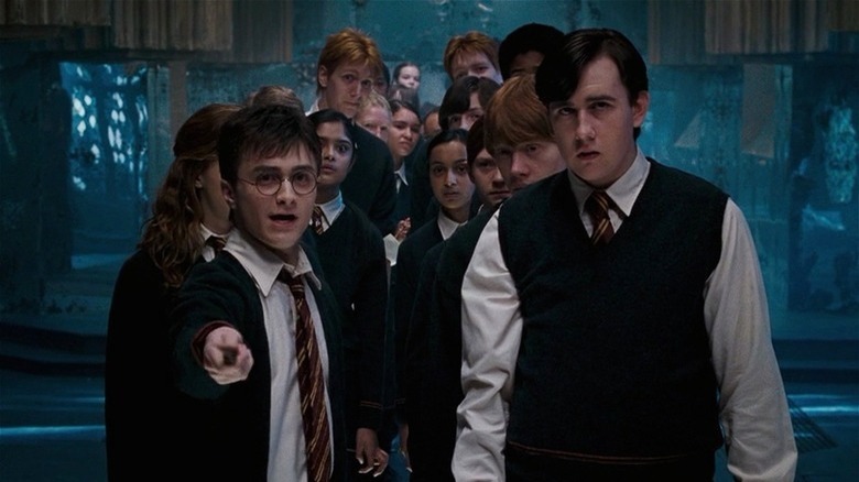 Harry leading Dumbledore's Army in a lesson in Harry Potter and the Order of the Phoenix