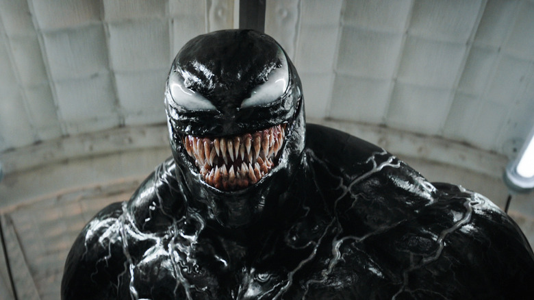 Venom symbiote smiling in Venom: The Last Dance