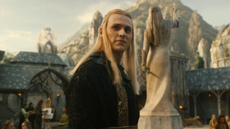 Sauron as Annatar in Eregion smiling to himself in The Lord of the Rings: The Rings of Power