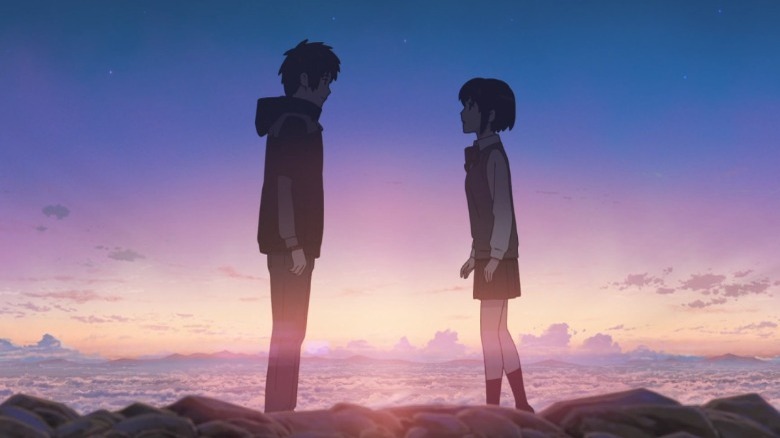 Mitsuha and Taki meet at twilight