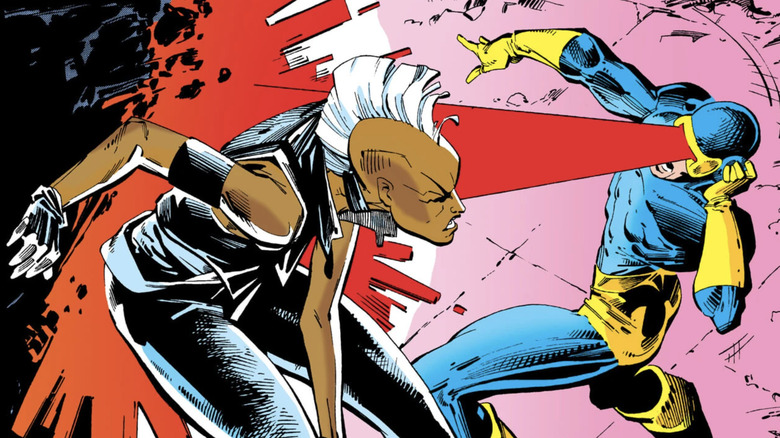 Uncanny X-Men #201 cover Storm vs Cyclops