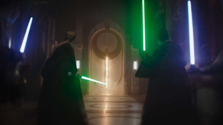 Jedi preparing for battle as clones storm the temple during Order 66 on Obi-Wan Kenobi