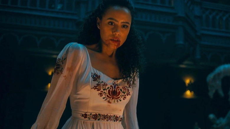 the invitation Nathalie Emmanuel bloody lip wedding dress