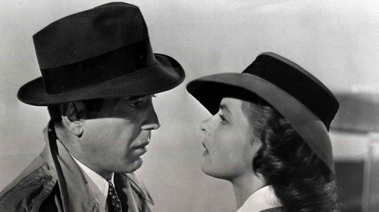 Bogart and Bergman share a steamy look.