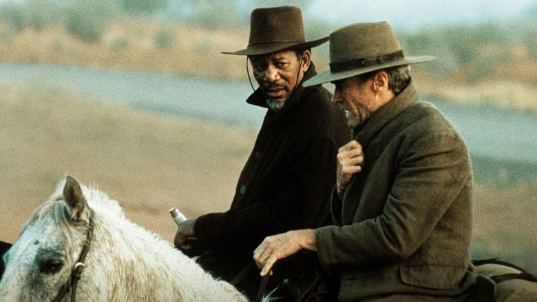 Clint and Morgan roam the Old West together in Unforgiven