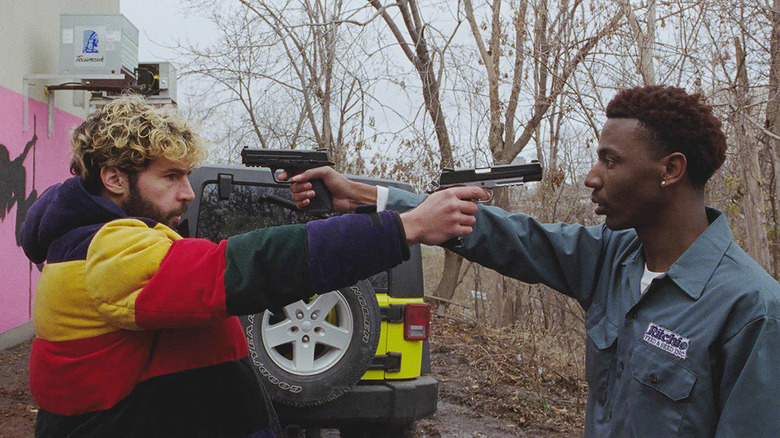 on the count of three jerrod carmichael christopher abbott guns