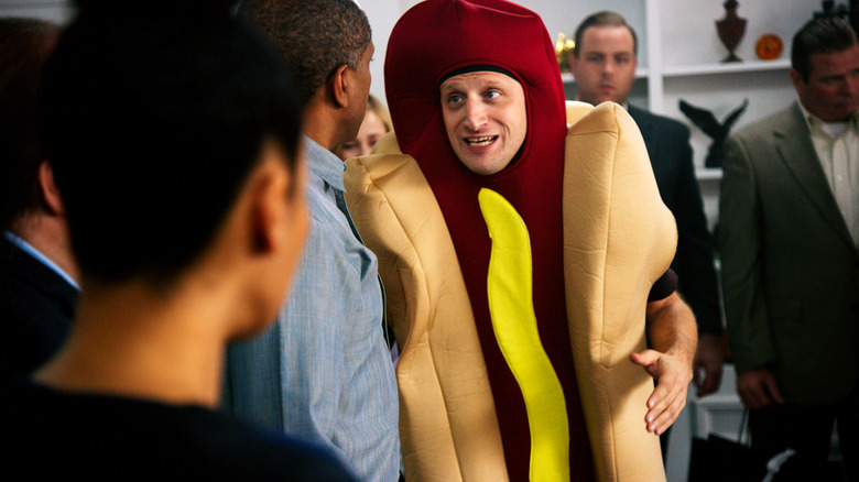 Tim Robinson dressed as hot dog