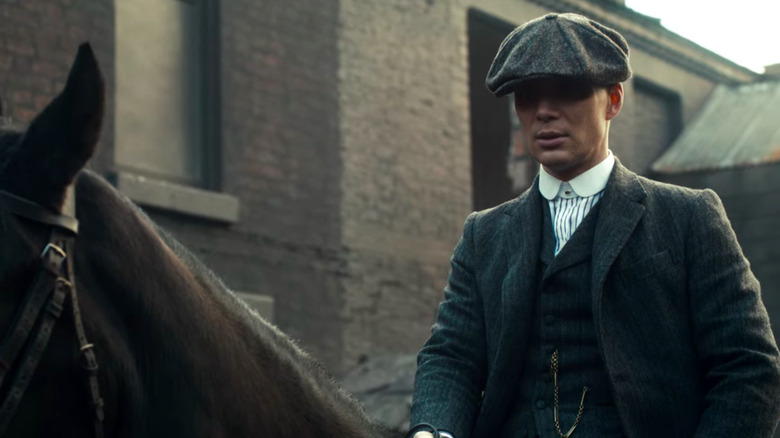 Cillian Murphy's character in Peaky Blinders rides into town.