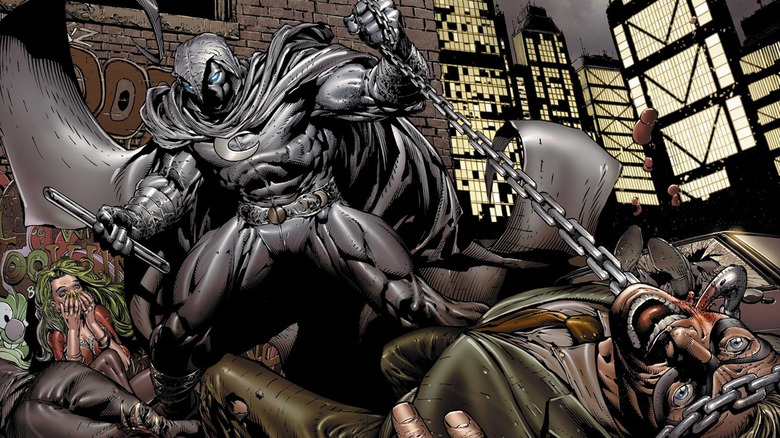 Moon Knight intimidates criminals in The Bottom