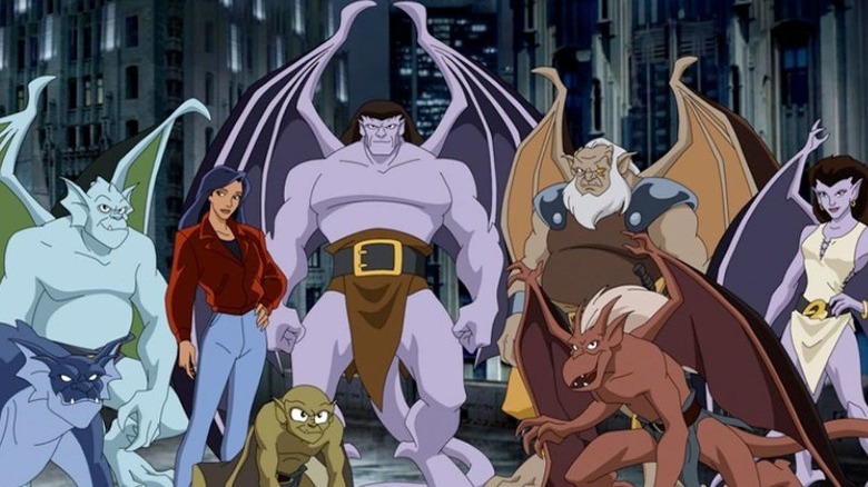 The animated cast of Gargoyles