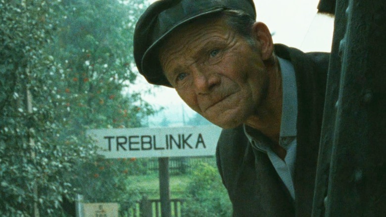 man in train at treblinka