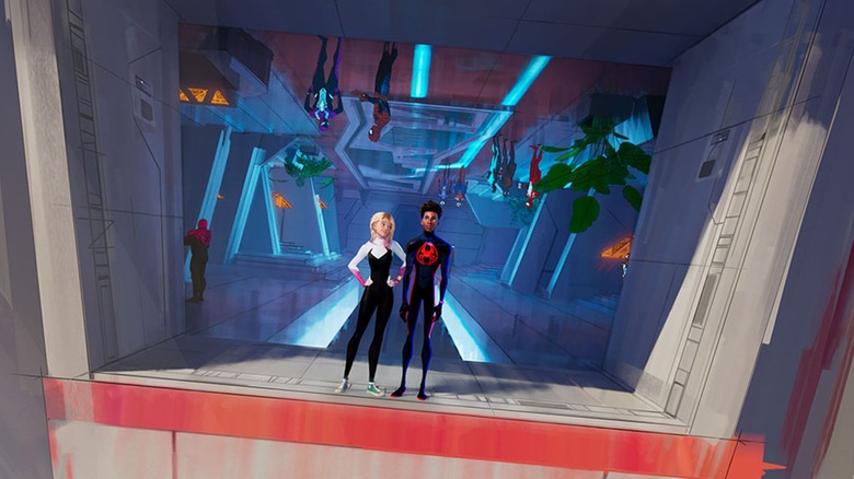 Miles and Gwen in multiverse headquarters