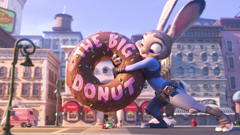 Bunny saves shrew from giant donut