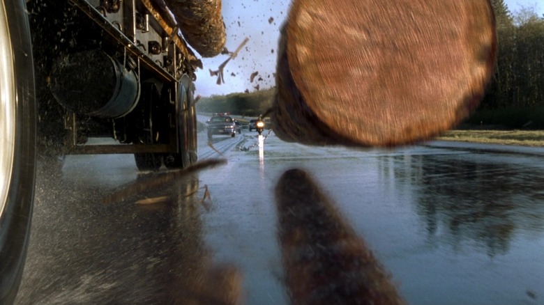 The newspapers fall from a truck in the final destination 2