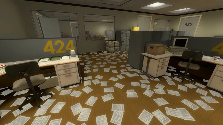 Stanley is suddenly alone in his abandoned office in The Stanley Parable