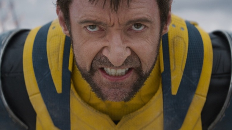 Hugh Jackman as Wolverine looking frustrated in Deadpool & Wolverine