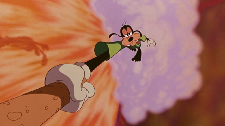 Max saving his dad Goofy in A Goofy Movie