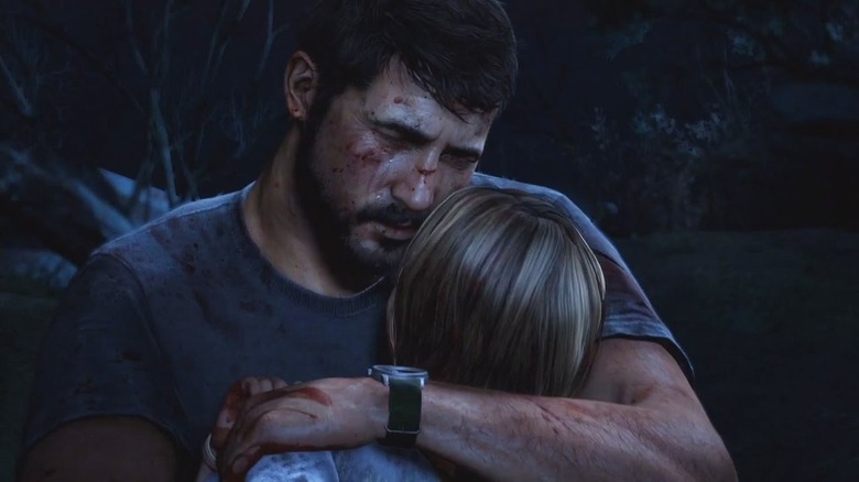 Joel and Sarah in The Last of Us