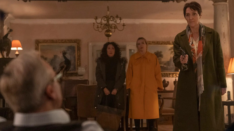 Fiona Shaw, Sandra Oh and Jodie Comer