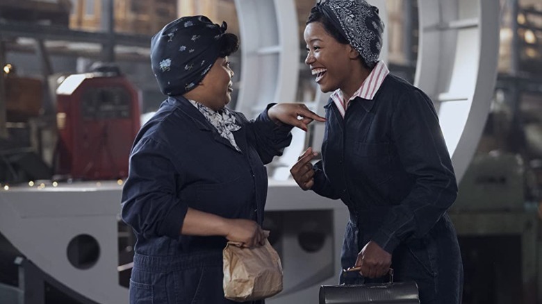 Gbemisola Ikumelo and Chanté Adams in A League of Their Own