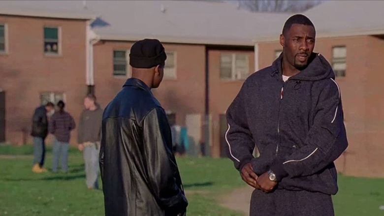 Larry Gilliard, Jr. and Idris Elba in The Wire