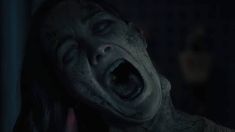 The Bent-Neck Lady screaming in the Haunting of Hill House