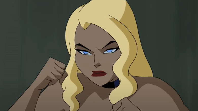 Black Canary raises her fists in Justice League Unlimited