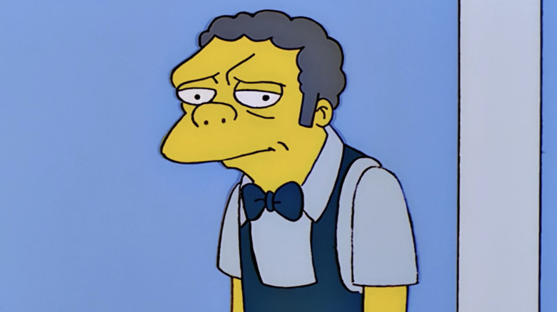 Moe the bartender looks sad in The Simpsons