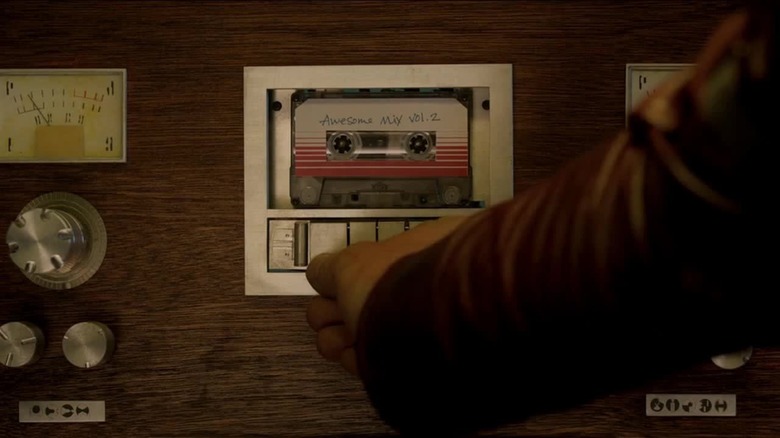 Awesome Mix Vol. 2 playing on the tape recorder in Guardians of the Galaxy Vol. 2 