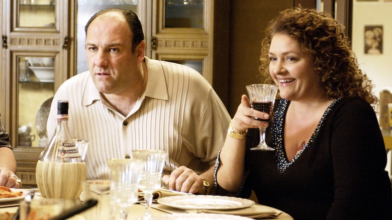 Aida Turturro and James Gandolfini in The Sopranos