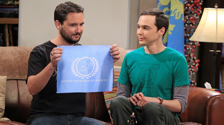 Wil Wheaton as himself and Jim Parsons as Sheldon Cooper on The Big Bang Theory