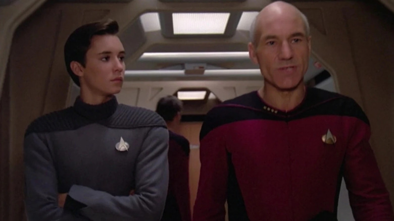 Wil Wheaton and Patrick Stewart in Star Trek: The Next Generation