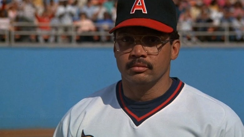 Reggie Jackson, gearing up to assassinate the Queen in The Naked Gun.